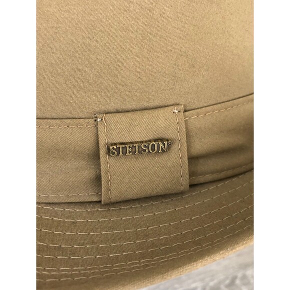 Stetson Fedora Cowboy Hat Mens Size 7 3/8 Brown Solid Polyester Water Repellent - Picture 6 of 10